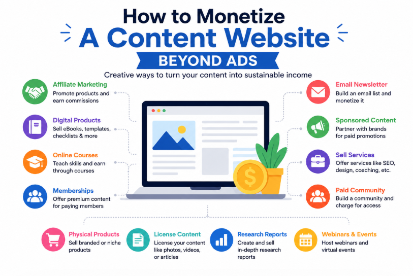 How to Monetize a Content Website Beyond Ads: 12 Proven Revenue Streams That Build Long-Term Income
