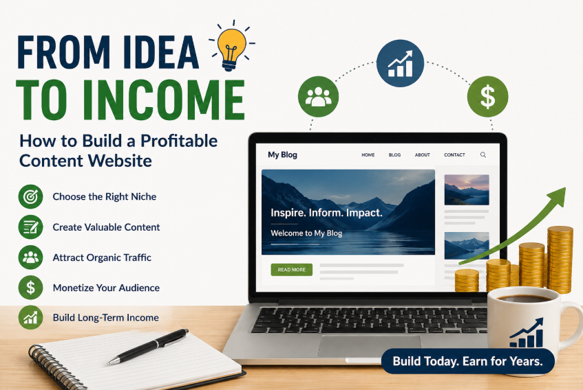 From Idea to Income: How to Build a Profitable Content Website That Generates Long-Term Revenue