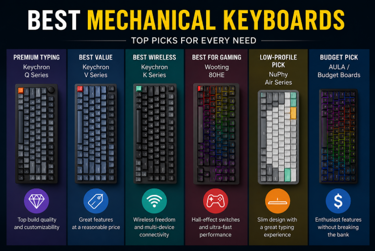 Best Mechanical Keyboards in 2026: Top Picks for Typing, Gaming, Work & Everyday Use